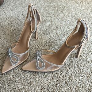 Rhinestone bow stilettos